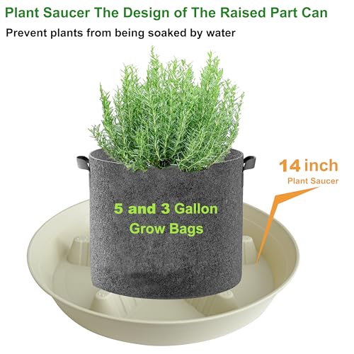 4 Pack Plant Saucer 14 inch (14"-4 Pack / Light_Green)
