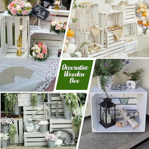 5 Pcs Decorative Nesting Wooden Crates with Handle