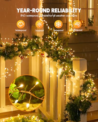 Solar String Lights for Outside (Warm White-new / 19.6Ft)