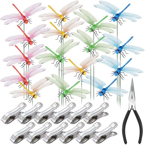 12 Pack 3D Dragonfly Clips (Mixed Color)