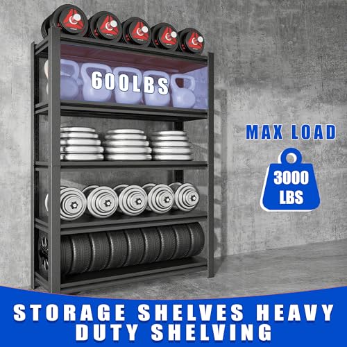 63''H Garage Shelving Heavy Duty Rack (4-Tier 63''H×36''W×12''D)