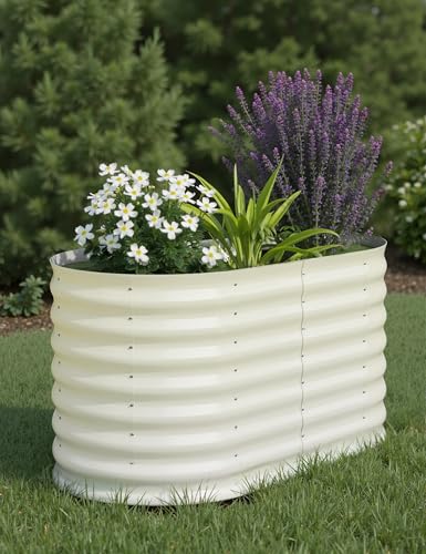 4x2x2 ft Galvanized Raised Garden Bed (Beige / 4x2x2ft)