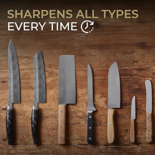 Rolling Knife Sharpener Kit with Diamond & Ceramic Disc (Dark Brown)