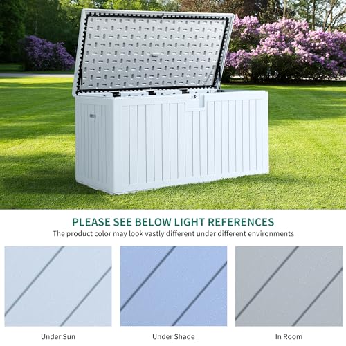 XL 180 Gallon Large Deck Box (White / 180 Gallon)