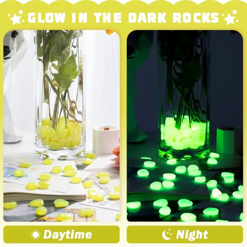 150 PCS Glow in The Dark Rocks (Yellow/150 pcs / 2.5x2x0.5cm)