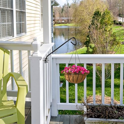 2 Packs 11 Inch Fence Deck Hook Rail Hanging Mounting Kit Heavy Duty Bird Feeder Hook Decorative Hanger for Bird Feeders Planters Suet Baskets Lanterns on Balcony Porch Railing Fence (2 Count)
