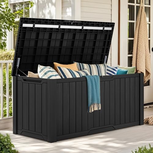 240 Gallon Extra Large Outdoor Storage Deck Box (Deck Box / 240 Gallon / Black)