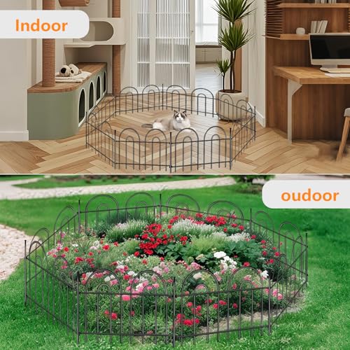 21ft X 13in Animal Barrier Fence (15 Panels, 21ft(L) x 13in(H) / Black)