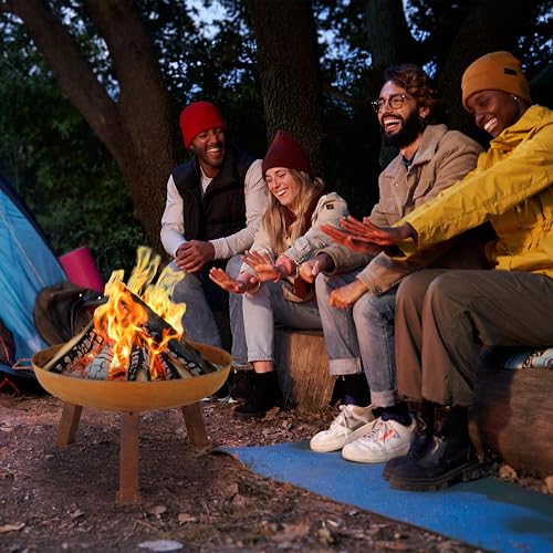 Sunnydaze Cast Iron Heavy Duty Small Fire Pit for Outside Wood Burning (Rust / 24 in)