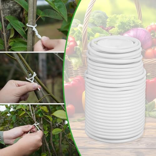 Soft Plant Ties for Support (2pcs White Plant Wire)
