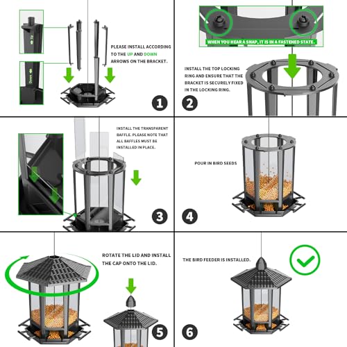 2 Pack Bird Feeders for Outdoor Hanging (2 Count)