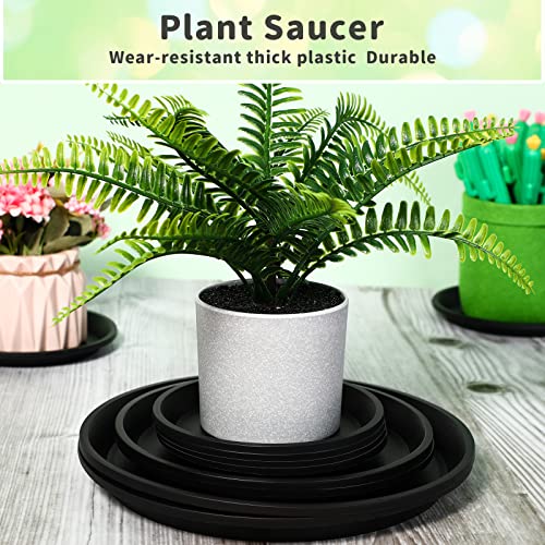 16 Pack Plant Tray Black Plastic Plant Saucer