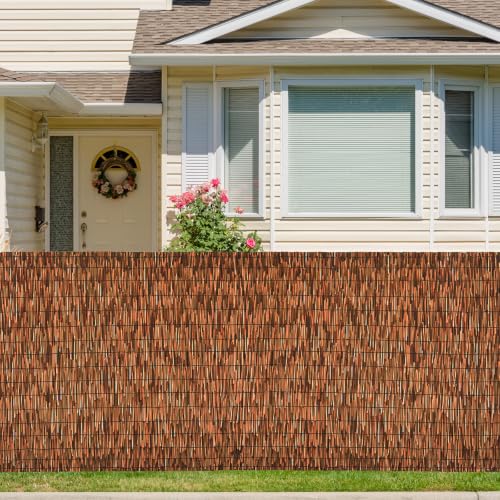Brown 5FT X16.4FT Reed Fencing Roll Bamboo Privacy Fence Screen (5 X 16.4FT / Brown)
