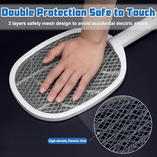 3 Packs Electric Fly Swatter Rackets (White-3 packs)