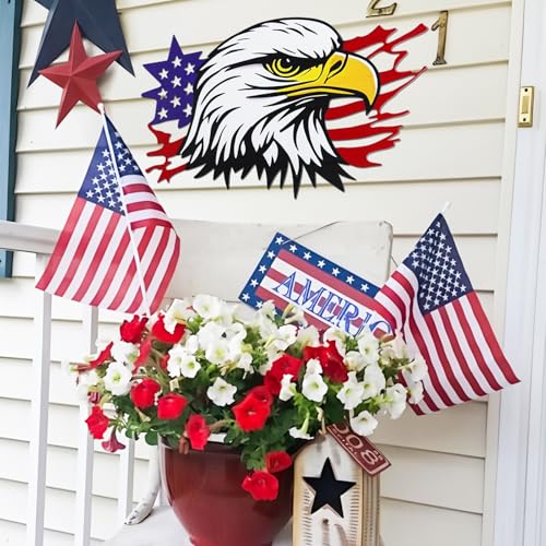 4th of July Independence Day Decor Bald Eagle Metal Wall Art (Bald Eagle)