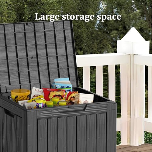 35 Gallon Outdoor Storage Box Waterproof (Black / 35 GAL)