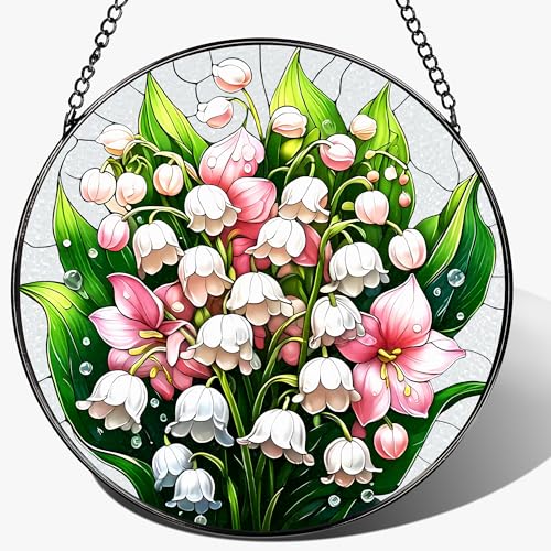 8 Inch Stained Glass Ornament (Lily of the Valley B)