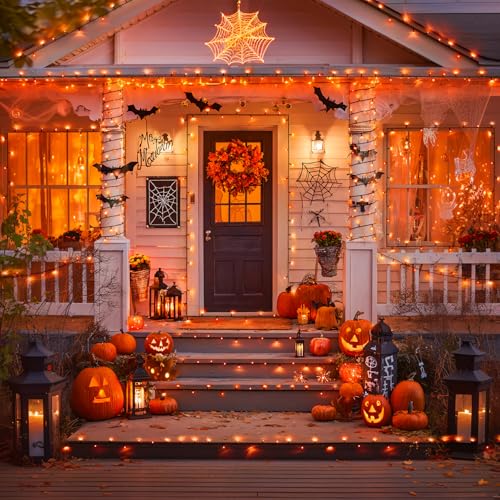 2 Pack Solar Halloween Lights (Orange / 100LED*2)