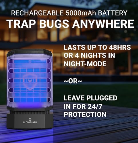 GlowGuard Cordless Flying Insect Trap Catches Fruit Flies