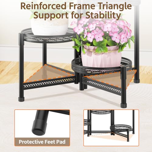 Plant Stand Indoor Outdoor Tall with 10 Inch Larger Tray
