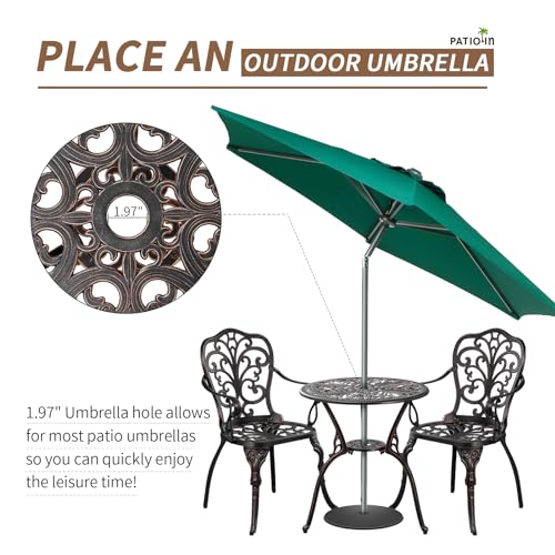 3 Piece Cast Aluminum Bistro Set