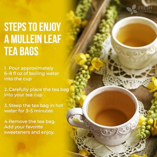 Premium 80 Mullein Leaf Tea Bags (80 Tea Bags)
