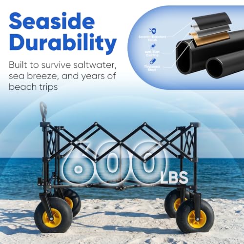 Heavy Duty Beach Wagon with 9" Big Sand (Blue&black)