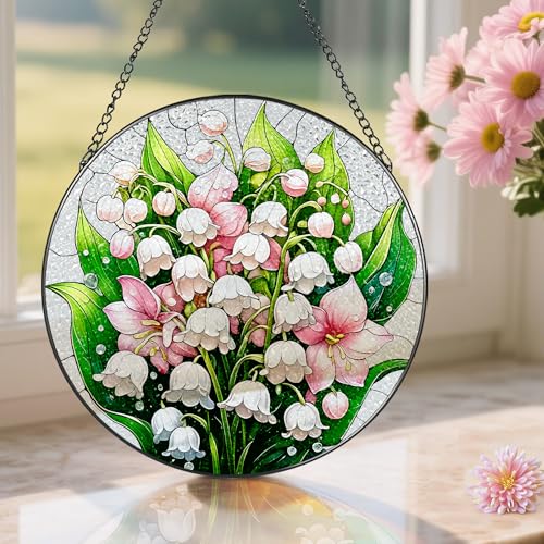 8 Inch Stained Glass Ornament (Lily of the Valley B)