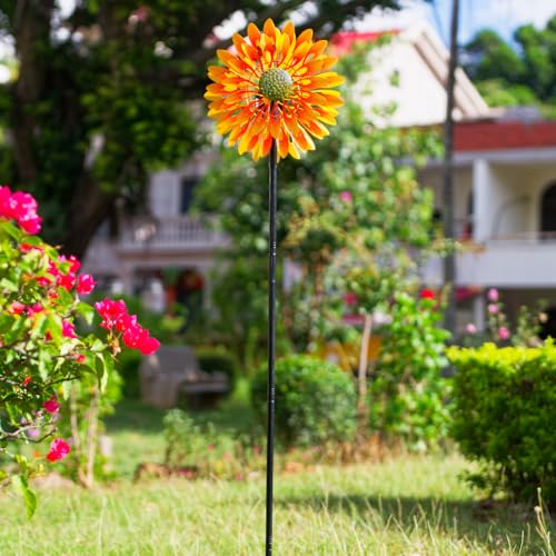 Sunflower Wind Spinner with 4 Blades (13 Inch(Yellow))