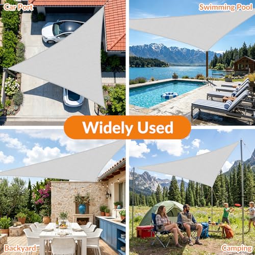 17'X23' Sun Shade Sail Gray Curved Square Customizable (Gray / 17'X23' custom)