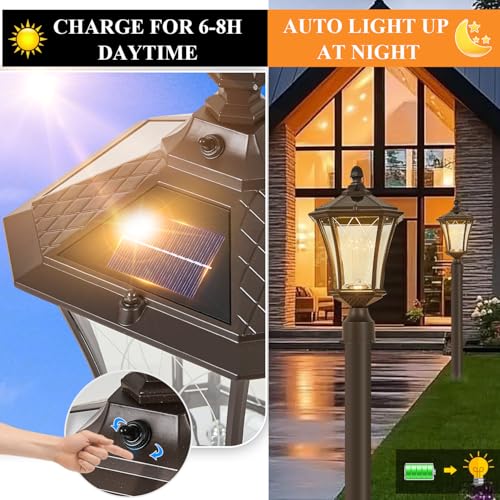 Dusk to Dawn Solar Outdoor Post Lights (L-1-BR)