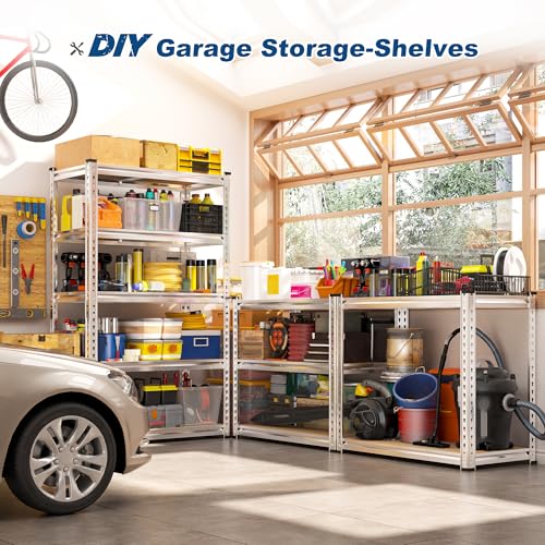 Storage Shelves 2020LBS Garage Shelving Heavy Duty Metal Shelving Adjustable 5 Tier Pantry Shelves for Garage Closet Kitchen Basement 28" W x 12" D x 59.8" H (28"W x 12"D x 59.8"H)