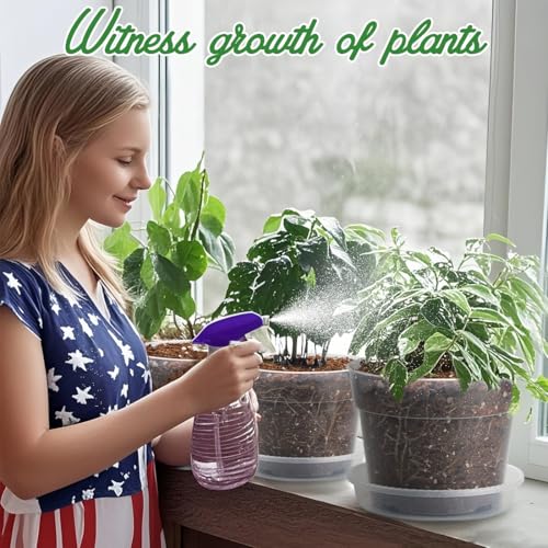 9 Pack 8/7/6 Inch Clear Nursery Pots for Plants with Saucer, Transparent Plastic Plant Pots with Drainage Holes, Sturdy Seedling Starter Pot, Garden Planter Pot for Succulents Flowers Herb Vegetables (18 Count)