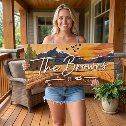 Mountain Cabin Sign (Mountain Cabin Sunset / Standard)
