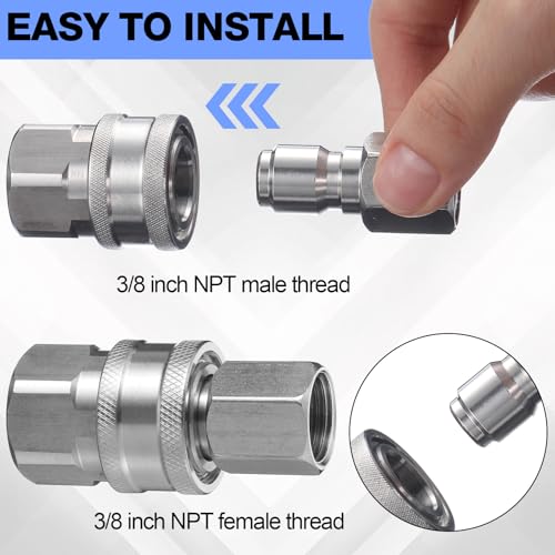 6 Sets NPT 3 8 Inch Stainless Steel Male and Female Quick Connector