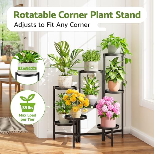 8 Tiered Plant Stand Indoor for Multiple Large Planter (BlackDisk / 8-tiers)