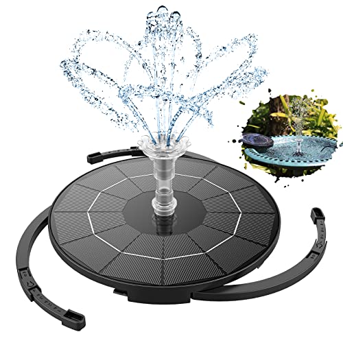 3.5W Solar Fountain Pump for Bird Bath Separated Design & 8 Nozzles (3.5W / Black)