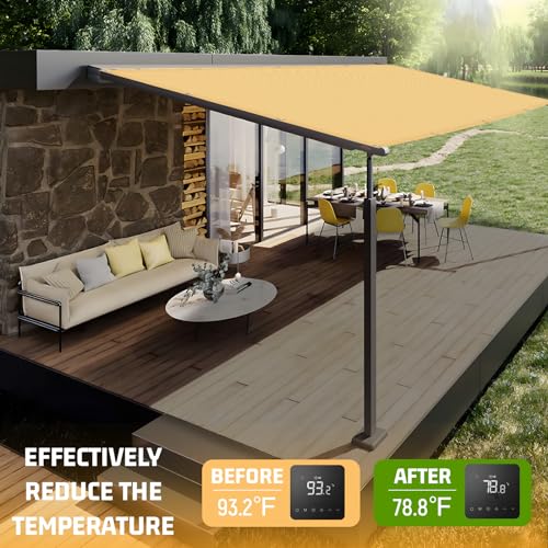 Shade Cloth 9x20 FT Sun Shade (9' x 20' custom size / Sand)