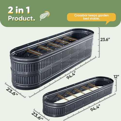 Raised Garden Bed Kit 2026 Upgraded Modular DIY 94x24x24 in