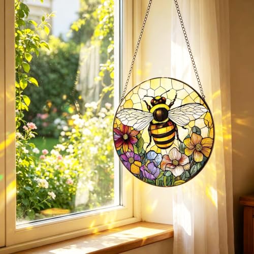 Vintage Bee Suncatcher (Bee Decor Suncatcher)