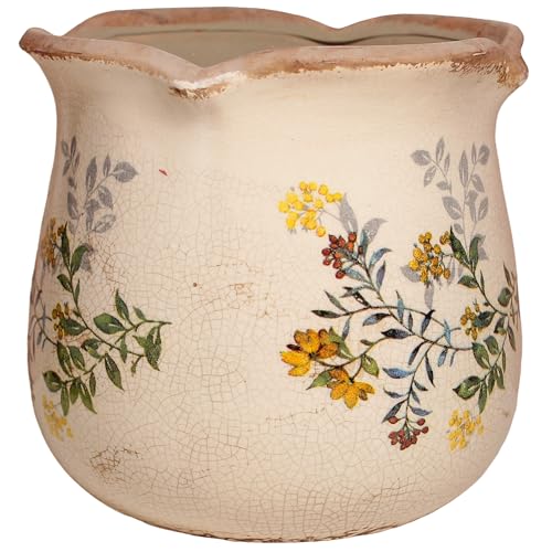 Ceramic Flower Vase (Yellow Blooms)