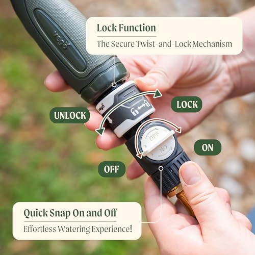 Garden Hose Fitting Quick Connector Set with Water Stop & Lock Feature Quick Release Kit Hose Fittings and Adapters (5 Count)
