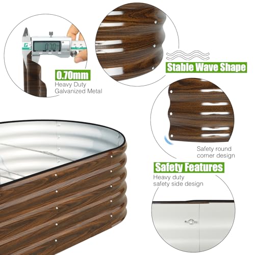 Galvanized Raised Garden Bed (Brown / 6x3x1.5 ft)