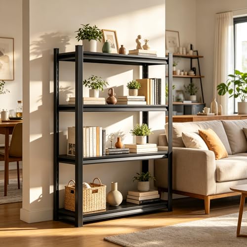 Book Shelf Metal Book Shelf (4-Tier 54''Hx16''Wx12''D)