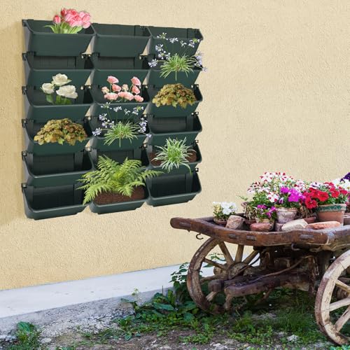 Vertical Wall Planter with 18 Pots