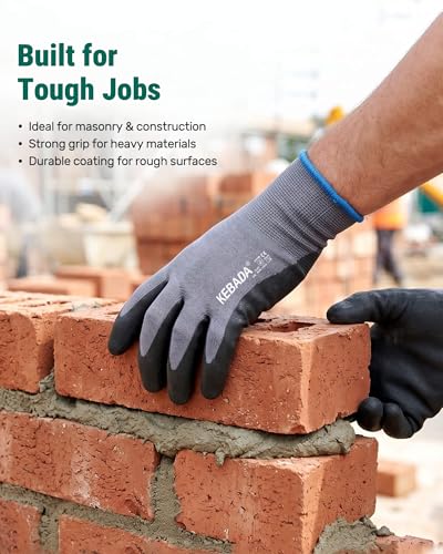 W5 Foam Nitrile Coated Work Gloves for Men Women (W5 Grey (60 Pairs) / X-Small)