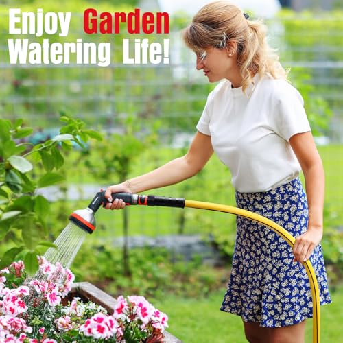 Heavy Duty Garden Hose 25ft (Black+Yellow / 25ft)