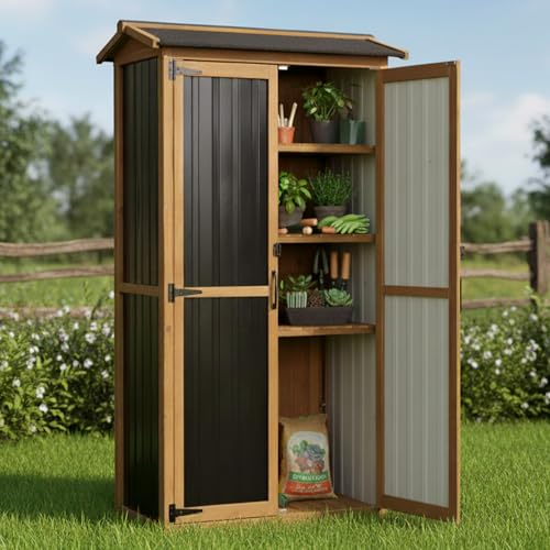 Outdoor Storage Cabinet (Black / 33" x 20" x 70")