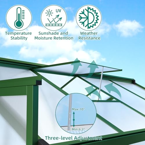 6x8 FT Greenhouse (Green / 6x8 FT)