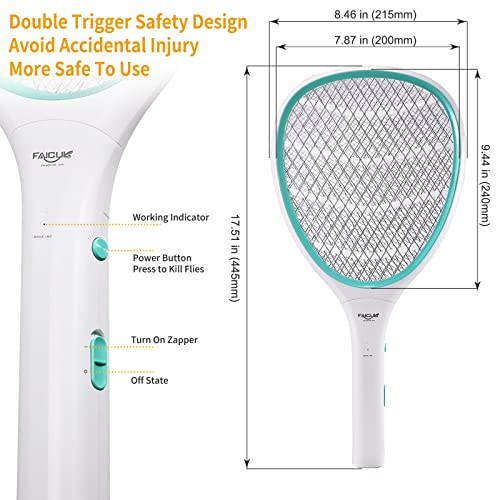 2 Pack Bug Zapper Racket Electric Fly Swatter (2 Pack - Light Green)